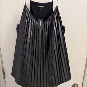 Express Shimmering Black Pleated Camisole